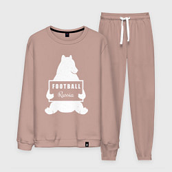 Костюм хлопковый мужской Footbal bear Russia, цвет: пыльно-розовый