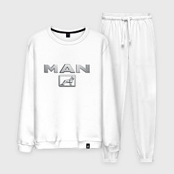 Костюм хлопковый мужской MAN водитель грузовика, цвет: белый