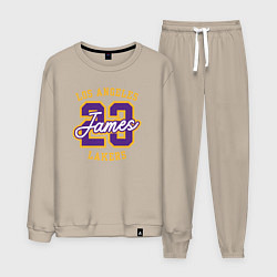 Костюм хлопковый мужской Lebron James Lakers, цвет: миндальный