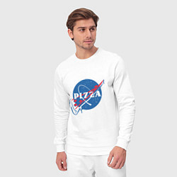 Костюм хлопковый мужской Пицца, цвет: белый — фото 2