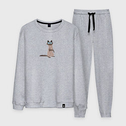 Костюм хлопковый мужской Kitten, цвет: меланж