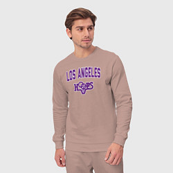 Костюм хлопковый мужской Los Angeles hoops, цвет: пыльно-розовый — фото 2