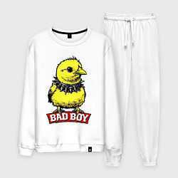 Костюм хлопковый мужской Bad boy chicken, цвет: белый
