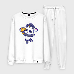 Костюм хлопковый мужской Панда чемпион, цвет: белый