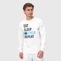 Костюм хлопковый мужской Еда сон велик, цвет: белый — фото 2