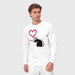 Костюм хлопковый мужской Rat heart, цвет: белый — фото 2