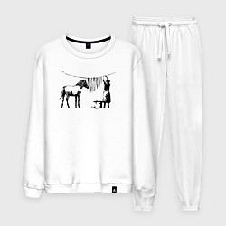 Костюм хлопковый мужской Banksy zebra, цвет: белый