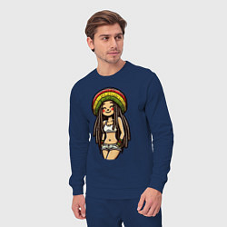 Костюм хлопковый мужской Smile jamaica girl, цвет: тёмно-синий — фото 2