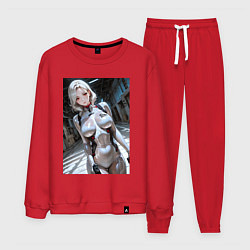 Костюм хлопковый мужской Девушка-наемница, цвет: красный