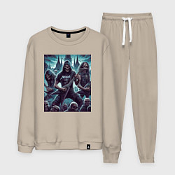 Костюм хлопковый мужской Metallica - thrash metal, цвет: миндальный