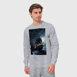 Костюм хлопковый мужской Пиратский корабль в шторм, цвет: меланж — фото 2