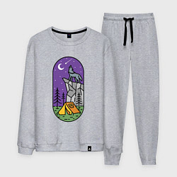 Костюм хлопковый мужской Волк и турист, цвет: меланж