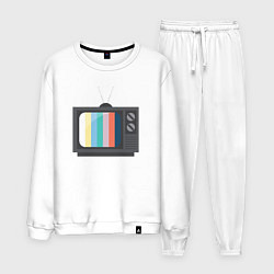 Костюм хлопковый мужской Old television, цвет: белый