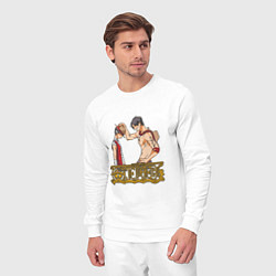 Костюм хлопковый мужской Ванпис Луффи старший, цвет: белый — фото 2