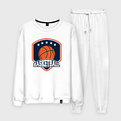 Костюм хлопковый мужской Stars basketball, цвет: белый