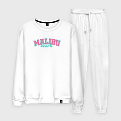 Костюм хлопковый мужской Malibu Beach text, цвет: белый