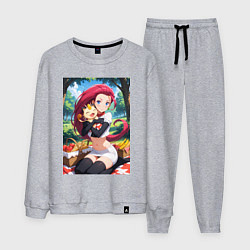 Костюм хлопковый мужской Джесси и Мяут на пикнике, цвет: меланж