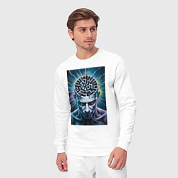 Костюм хлопковый мужской Лабиринты мозга, цвет: белый — фото 2