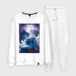 Мужской костюм Лисица в кимоно любуется цветением глицинии