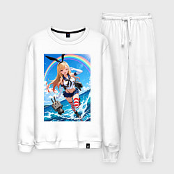 Костюм хлопковый мужской Марин Китагава косплей аниме Флотская коллекция, цвет: белый