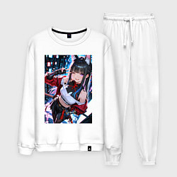 Костюм хлопковый мужской Озорная кошка-ниндзя, цвет: белый