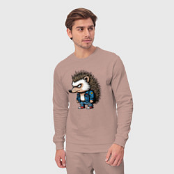 Костюм хлопковый мужской Ёжик панк, цвет: пыльно-розовый — фото 2