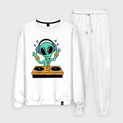 Костюм хлопковый мужской Диджей инопланетянин, цвет: белый