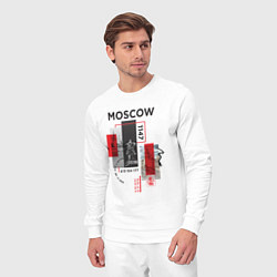 Костюм хлопковый мужской Москва коллаж, цвет: белый — фото 2