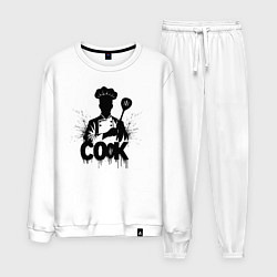 Костюм хлопковый мужской Шеф-повар с лопаткой, цвет: белый