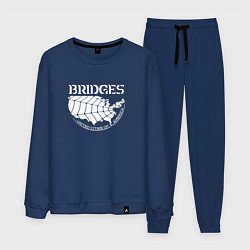 Костюм хлопковый мужской Bridges logo, цвет: тёмно-синий
