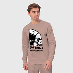 Костюм хлопковый мужской Kojima produktions logo, цвет: пыльно-розовый — фото 2