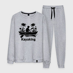 Костюм хлопковый мужской Каякинг среди водяных лилий, цвет: меланж
