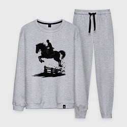 Костюм хлопковый мужской Скакун через барьер, цвет: меланж