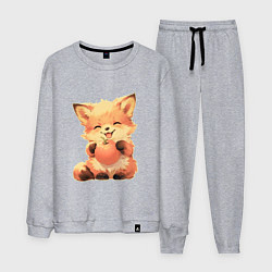 Костюм хлопковый мужской Счастливый лисёнок с апельсином, цвет: меланж