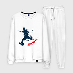 Костюм хлопковый мужской Футболист, цвет: белый