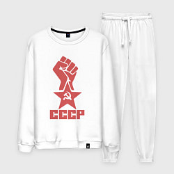 Костюм хлопковый мужской Сила СССР, цвет: белый