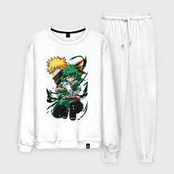 Костюм хлопковый мужской Моя геройская академия Изуку Мидория, цвет: белый