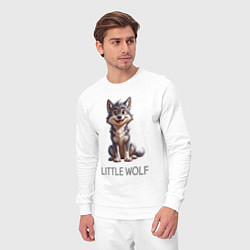 Костюм хлопковый мужской Юный волчонок, цвет: белый — фото 2