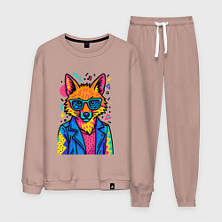 Костюм хлопковый мужской Лиса Pop Colors, цвет: пыльно-розовый