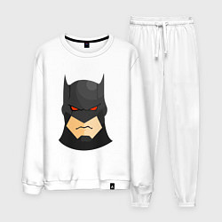 Костюм хлопковый мужской Голова Бэтмена, цвет: белый