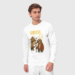 Костюм хлопковый мужской Nirvana ленивцы, цвет: белый — фото 2