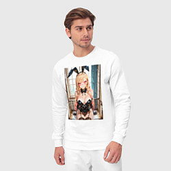 Костюм хлопковый мужской Зайка Марин Китагава, цвет: белый — фото 2