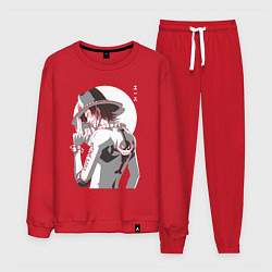 Костюм хлопковый мужской One piece Луффи взрослый, цвет: красный