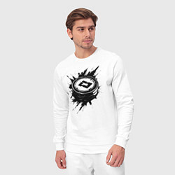 Костюм хлопковый мужской Чёрная хоккейная шайба, цвет: белый — фото 2