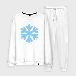 Костюм хлопковый мужской Снежинка голубая, цвет: белый