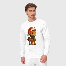 Костюм хлопковый мужской Новогодняя лошадка 2026, цвет: белый — фото 2