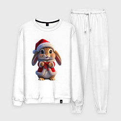 Костюм хлопковый мужской Зайка новогодний, цвет: белый