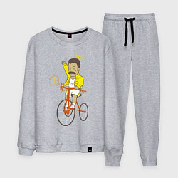 Костюм хлопковый мужской Фредди на велосипеде, цвет: меланж