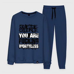 Костюм хлопковый мужской Suicide Silence: You are Fucking, цвет: тёмно-синий