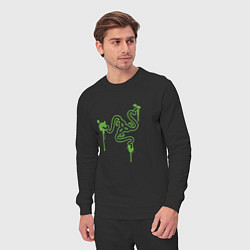 Костюм хлопковый мужской Razer logo, цвет: черный — фото 2
